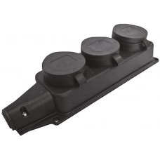 Колодка однофазная с заглушками тройная ( каучук ) UNIVERSAL (83303)