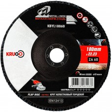 Круг лепестковый торцевой КЛТ KRUGO 180х22мм Р60 KBYL18060