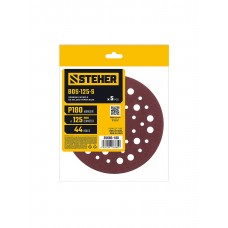 Круг шлифовальный на липучке STEHER BOS-125-S 125 мм Р180 44 отв. 5 шт. 35685-180  