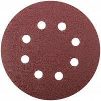Круги шлифовальные с отверстиями (липучка), алюминий-оксидные, 125 мм, 5 шт. Р 80 (39664)