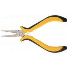 Круглогубцы мини Профи, никелированное покрытие, черно-желтые мягкие ручки 125 мм