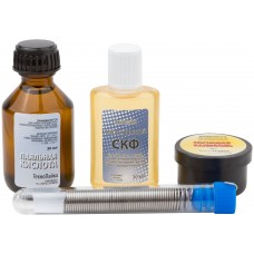 Набор для пайки № 2 ( припой ПОС-61 с каниф. 10 гр.; каниф.сосн. 20 гр.; кислота паял. 30 мл; флюс СКФ 30 мл )