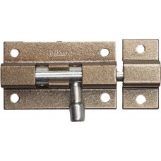 Накладная задвижка для окон и мебели 50 мм цвет коричневый металлик/цинк ШП-50 КМЦ 37753-50