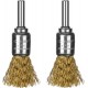 Щетки-крацовки кистевые для дрели 2 шт, 17 мм, витая стальная латунированная проволока 0.3 мм ЗУБР Профессионал 35225-17-H2_z02