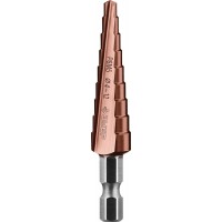 Ступенчатое сверло 4-12 мм, 9 ступеней, сталь Р6М5, кобальтовое покрытие Кобальт ЗУБР Профессионал 29672-4-12-9_z01