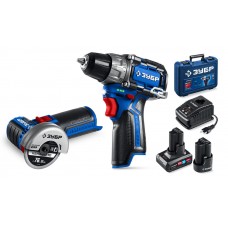 Набор: дрель-шуруповерт + мини УШМ 12 В 45 Н·м 2 АКБ тип Т7 4 и 2 А·ч BRUSHLESS кейс Профессионал ЗУБР КОМПАКТ #5 DB-121-42AB