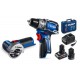Набор: дрель-шуруповерт + мини УШМ 12 В 45 Н·м 2 АКБ тип Т7 4 и 2 А·ч BRUSHLESS кейс Профессионал ЗУБР КОМПАКТ #5 DB-121-42AB