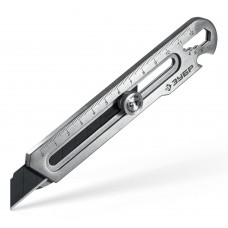 Цельнометаллический нож с винтовым фиксатором 18 мм Профессионал ЗУБР Терминатор-18 09162