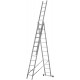 Лестница трехсекционная алюминиевая усиленная, 3 х 12 ступеней, H=343/594/841 см, вес 17,83 кг (65438)
