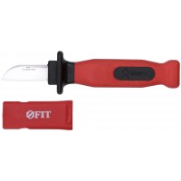 Нож изолированный 1000 В, нерж.сталь, 200 мм, лезвие 50 мм, прорезин.ручка (10605)