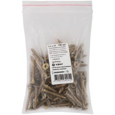 Шурупы желтопассированные, универсальные 5 х 35 100 шт Фасовка (21535-0)