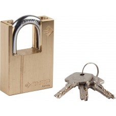 Замок навесной 50 мм, дополнительная защита дужки ЗУБР 37297-50