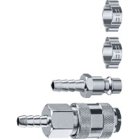 Набор штуцеров «елочка» 8 мм — рапид муфта + рапид штуцер-штуцер «елочка» 8 мм + обжимные хомуты 2 шт ЗУБР Профессионал 64920-08-H