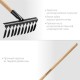 Садовые грабли GS-10 WOOD, 320 х 95 х 1300 мм, 10 витых зубцов, углеродистая сталь, антикор. покрытие, черенок дерев. высш. сорт GRINDA 39581-10