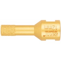 Коронка кольцевая для УШМ, М14, по керамограниту, камню и кафелю алмазная, вакуумное спекание 12х60 мм (16334)