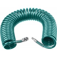 Воздушный спиральный шланг с фитингами рапид, 15 м, 8 х 12 мм, 15 бар KRAFTOOL 06590-15