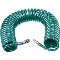 Воздушный спиральный шланг с фитингами рапид, 15 м, 8 х 12 мм, 15 бар KRAFTOOL 06590-15