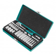 Набор торцевых головок с трещоткой, 1/4, 26 предметов Stels