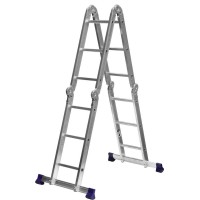 Алюминиевая четырехсекционная лестница-трансформер 4 x 3 ступени СИБИН ЛТ-43 38851
