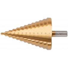 Сверло ступенчатое HSS по металлу, 13 ступеней 4-8-12-16-20-24-28-32-36-40-44-48-52 мм