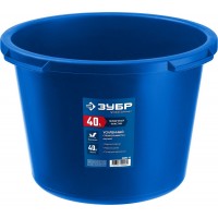 Таз строительный круглый усиленный 40 л, первичный высокопрочный пластик ЗУБР 06094-45