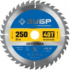 Диск пильный по дереву Оптима, 250 х 30 мм, 40Т ЗУБР Профессионал 36903-250-30-40_z01