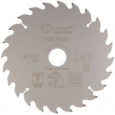 Диск пильный по дереву с тефлоновым покрытием 24Т, CUTOP Profi plus, 190 х 1,5/2,2 х 30/25,4/20/16 мм (75-19024Т)