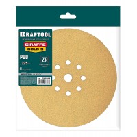 Шлифовальный круг на липучке Giraffe GOLD-9 225 мм Р80 9 отверстий KRAFTOOL 35651-080