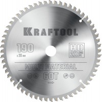 Пильный диск по алюминию Multi Material, 190 х 20 мм, 60Т KRAFTOOL 36953-190-20