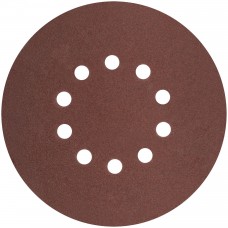 Круги шлифовальные с отверстиями (липучка), алюминий-оксидные, 225 мм, 5 шт. Р 60 (39893)