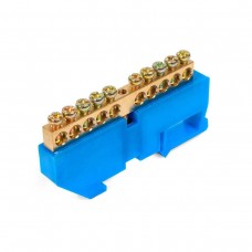 Шина N ноль на DIN-изол ШНИ-6х9-12 (син) (КВТ) (87191)