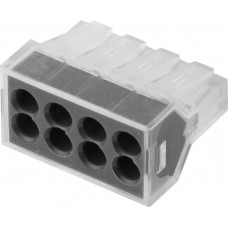 Соединительная 8-ми проводная клемма 400 В, 24 А, 0.75 - 2.5 мм2, 2 шт СВЕТОЗАР 49170-8