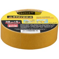 Лента клейкая двухсторонняя 38 мм, 5 м, на полипропиленовой основе STAYER 1221-38-05