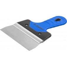 Шпатель фасадный нержавеющий 150 мм, усиленная алюминиевая направляющая, двухкомпонентная ручка ЗУБР Профессионал 10049-15_z03