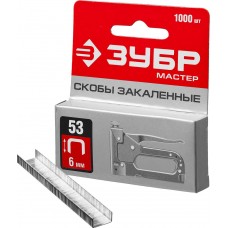 Скобы 6 мм, тип 53 (A/10/JT21), калибр 23GA, 1000 шт ЗУБР 31625-06
