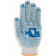 Перчатки вязаные (4 нити), х/б с ПВХ, 10 класс вязки, 2-х сторонние Люкс (12493)