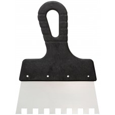 Шпатель зубчатый, 10х10 мм, нержавеющая сталь, пластиковая ручка, 150 мм (30-2338)