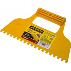 Шпатель малярный 230 мм, зубчатый 6 х 6 мм, пластмассовый STAYER 1022-6