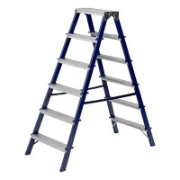 Стремянка двусторонняя 6 ступеней, стальная, Сибртех (97936)