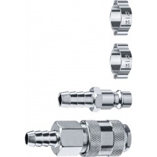 Набор штуцеров «елочка» 10 мм — рапид муфта + рапид штуцер-штуцер «елочка» 10 мм + обжимные хомуты 2 шт ЗУБР Профессионал 64920-10-H