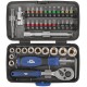 Мини-набор инструмента (биты, головки, вороток, удлинитель), 38 шт., пластиковый кейс (65000М)