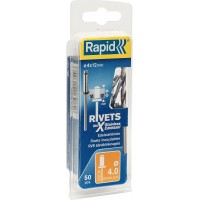 Нержавеющая заклепка 4.0 х 12 мм, 50 шт RAPID 5000394
