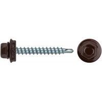 Шурупы кровельные со сверлом 4.8 х 38 коричневый, RAL 8017 250 шт. (фасовка) (23535-4)