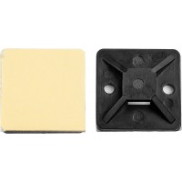 Площадка самоклеющаяся под хомут-стяжку 20 х 20 мм, нейлон, 100 шт, черная ЗУБР ПХС 30917-20