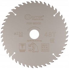 Диск пильный по дереву с тефлоновым покрытием 48Т, CUTOP Profi plus, 230 х 1,6/2,4 х 32/30/25,4/20 мм (75-23048Т)
