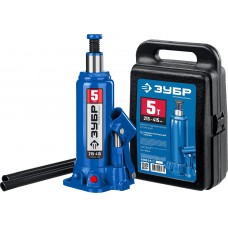 Домкрат гидравлический бутылочный 5 т 216-413 мм в кейсе Профессионал ЗУБР 43060-5-K