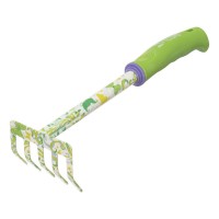 Грабли 5 - зубые, 85 х 310 мм, стальные, пластиковая рукоятка, Flower Green, Palisad (62039)