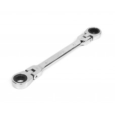 Ключ накидной двусторонний 12х13 мм трещоточный шарнирный хром HORTZ