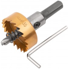 Коронка кольцевая по металлу, HSS сталь, титановое покрытие 35 мм (36870)