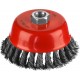 Чашечная щетка-крацовка для УШМ 100 мм, жгутированная стальная проволока 0.5 мм MIRAX 35104-100